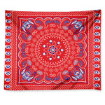 Red Blue And White Bandana Print Tapestry