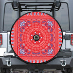 Red Blue And White Bandana Print Tire Cover With Camera Hole