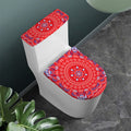 Red Blue And White Bandana Print Toilet Lid And Tank Cover Set