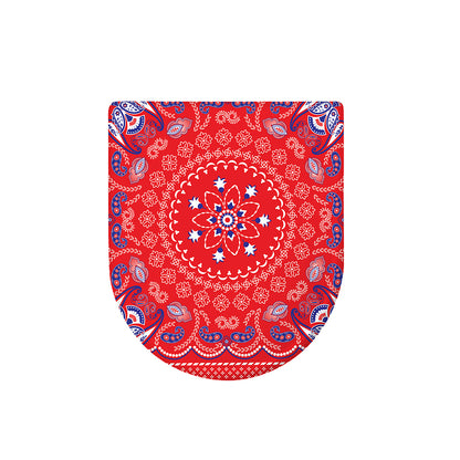 Red Blue And White Bandana Print Toilet Lid Cover