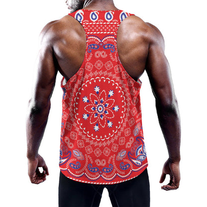 Red Blue And White Bandana Print Training Tank Top