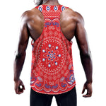 Red Blue And White Bandana Print Training Tank Top