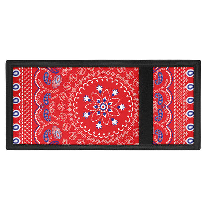 Red Blue And White Bandana Print Trifold Wallet