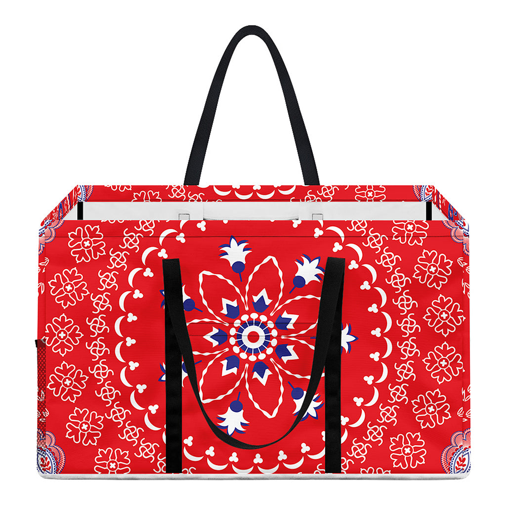 Red Blue And White Bandana Print Utility Tote Bag