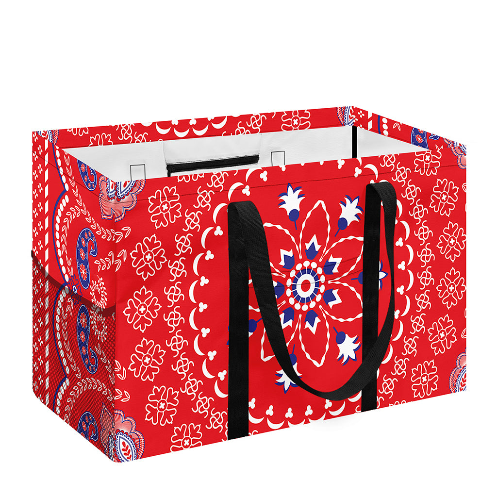 Red Blue And White Bandana Print Utility Tote Bag