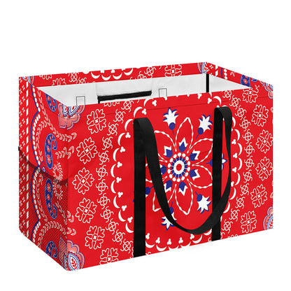 Red Blue And White Bandana Print Utility Tote Bag