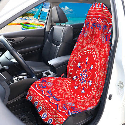 Red Blue And White Bandana Print Waterproof Car Seat Cover