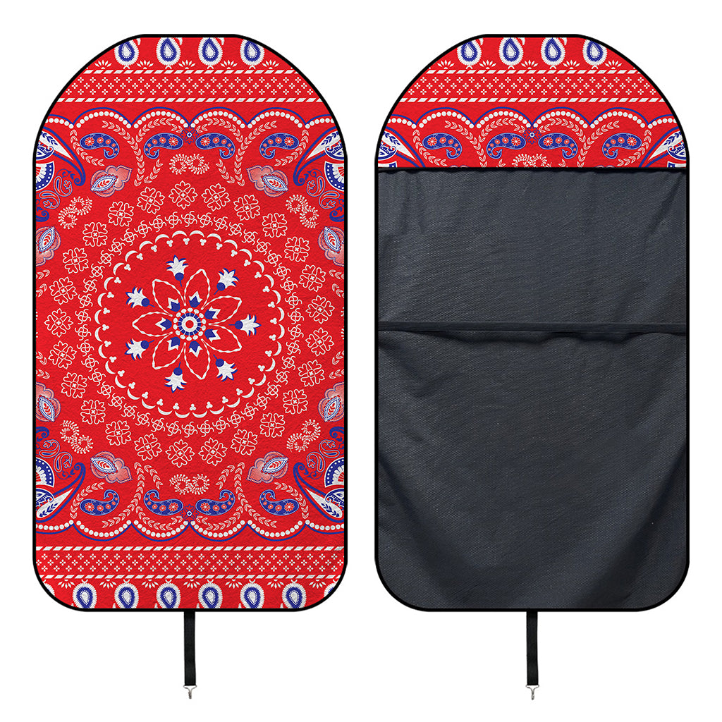 Red Blue And White Bandana Print Waterproof Car Seat Cover