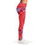 Red Blue And White Bandana Print Women's Leggings