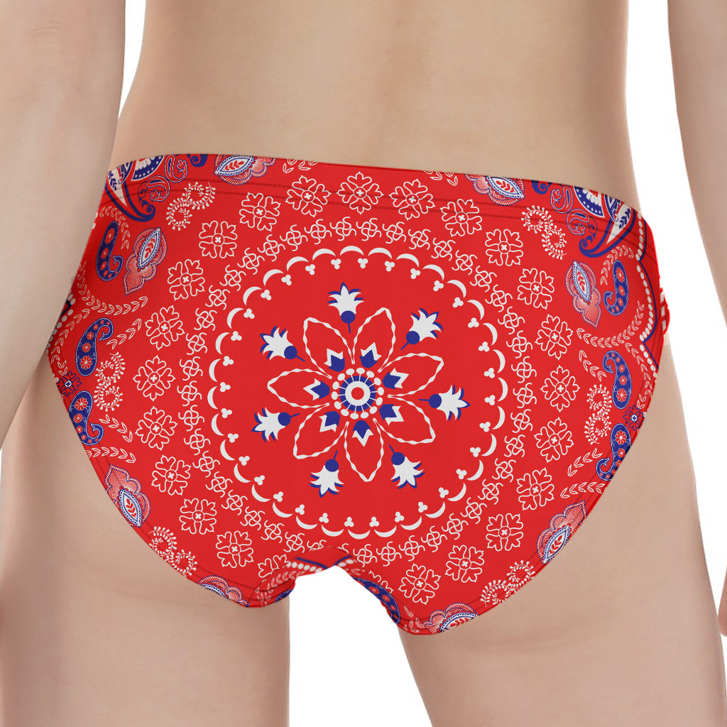 Red Blue And White Bandana Print Women's Panties