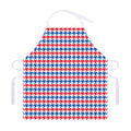 Red Blue And White Houndstooth Print Adjustable Apron