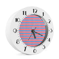 Red Blue And White Houndstooth Print Alarm Clock