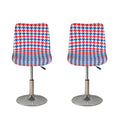 Red Blue And White Houndstooth Print Bar Stool Covers