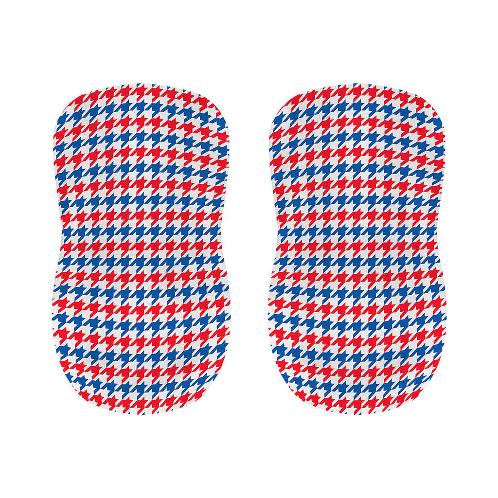 Red Blue And White Houndstooth Print Bar Stool Covers