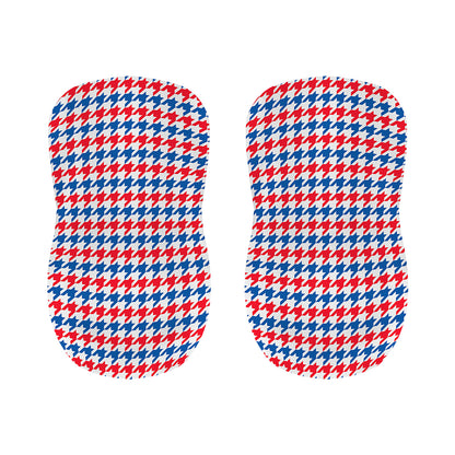 Red Blue And White Houndstooth Print Bar Stool Covers