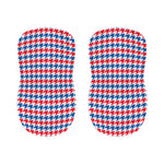 Red Blue And White Houndstooth Print Bar Stool Covers