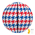 Red Blue And White Houndstooth Print Basketball
