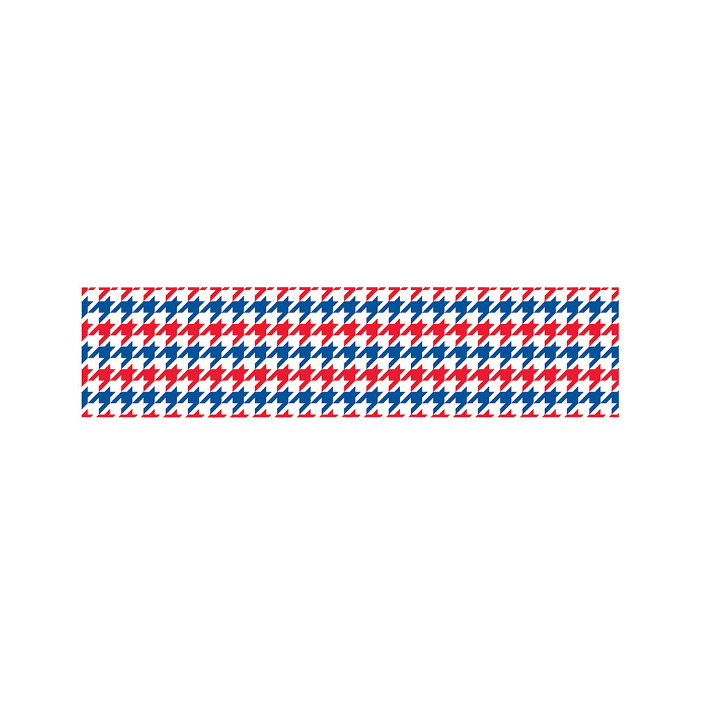 Red Blue And White Houndstooth Print Bed Runner