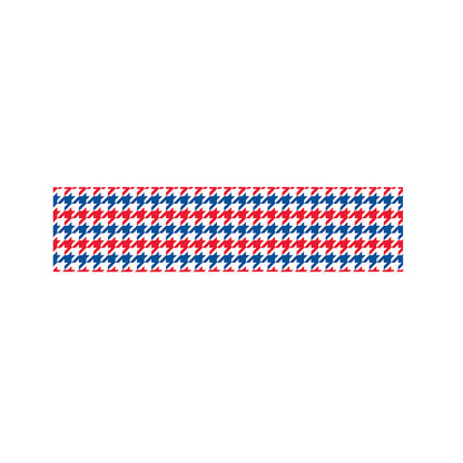 Red Blue And White Houndstooth Print Bed Runner