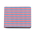 Red Blue And White Houndstooth Print Bifold Wallet