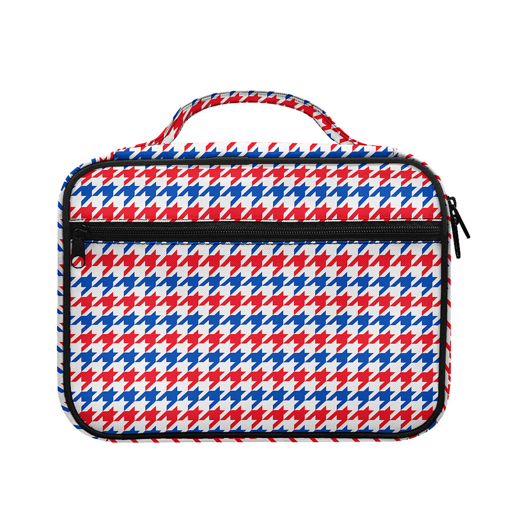 Red Blue And White Houndstooth Print Briefcase Bible Bag