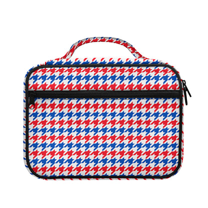 Red Blue And White Houndstooth Print Briefcase Bible Bag