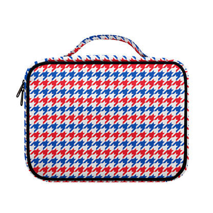 Red Blue And White Houndstooth Print Briefcase Bible Bag