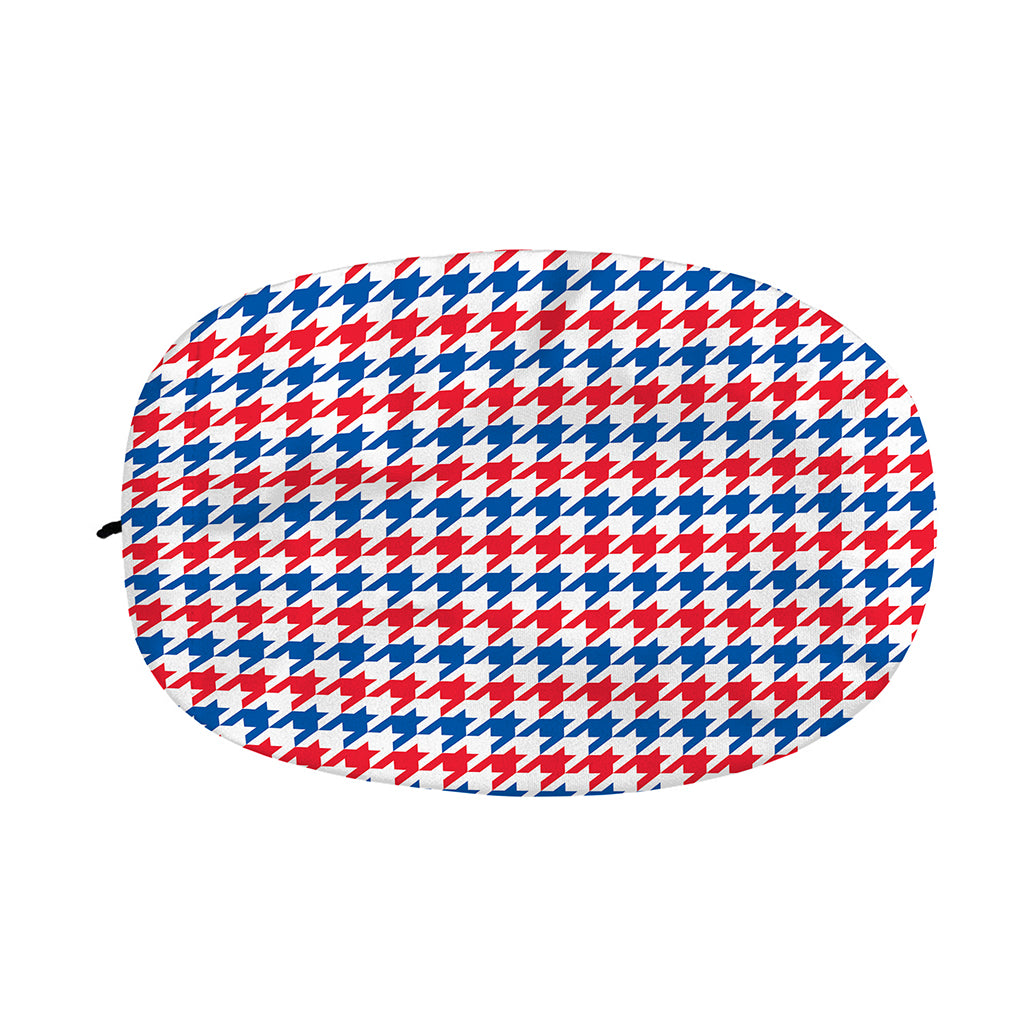Red Blue And White Houndstooth Print Car Side Mirror Covers