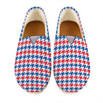Red Blue And White Houndstooth Print Casual Shoes