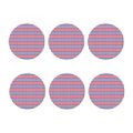 Red Blue And White Houndstooth Print Coaster Set