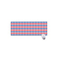 Red Blue And White Houndstooth Print Extended Mouse Pad
