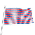 Red Blue And White Houndstooth Print Flag