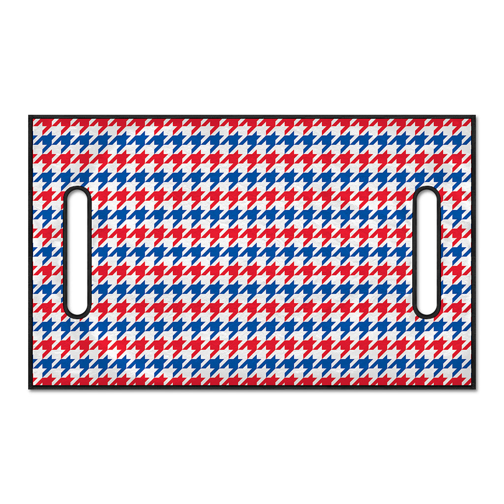 Red Blue And White Houndstooth Print Golf Cart Seat Cover