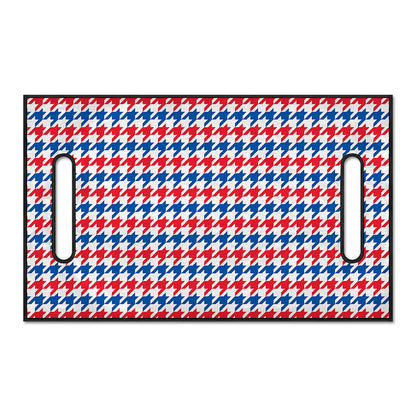 Red Blue And White Houndstooth Print Golf Cart Seat Cover