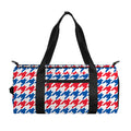 Red Blue And White Houndstooth Print Gym Bag