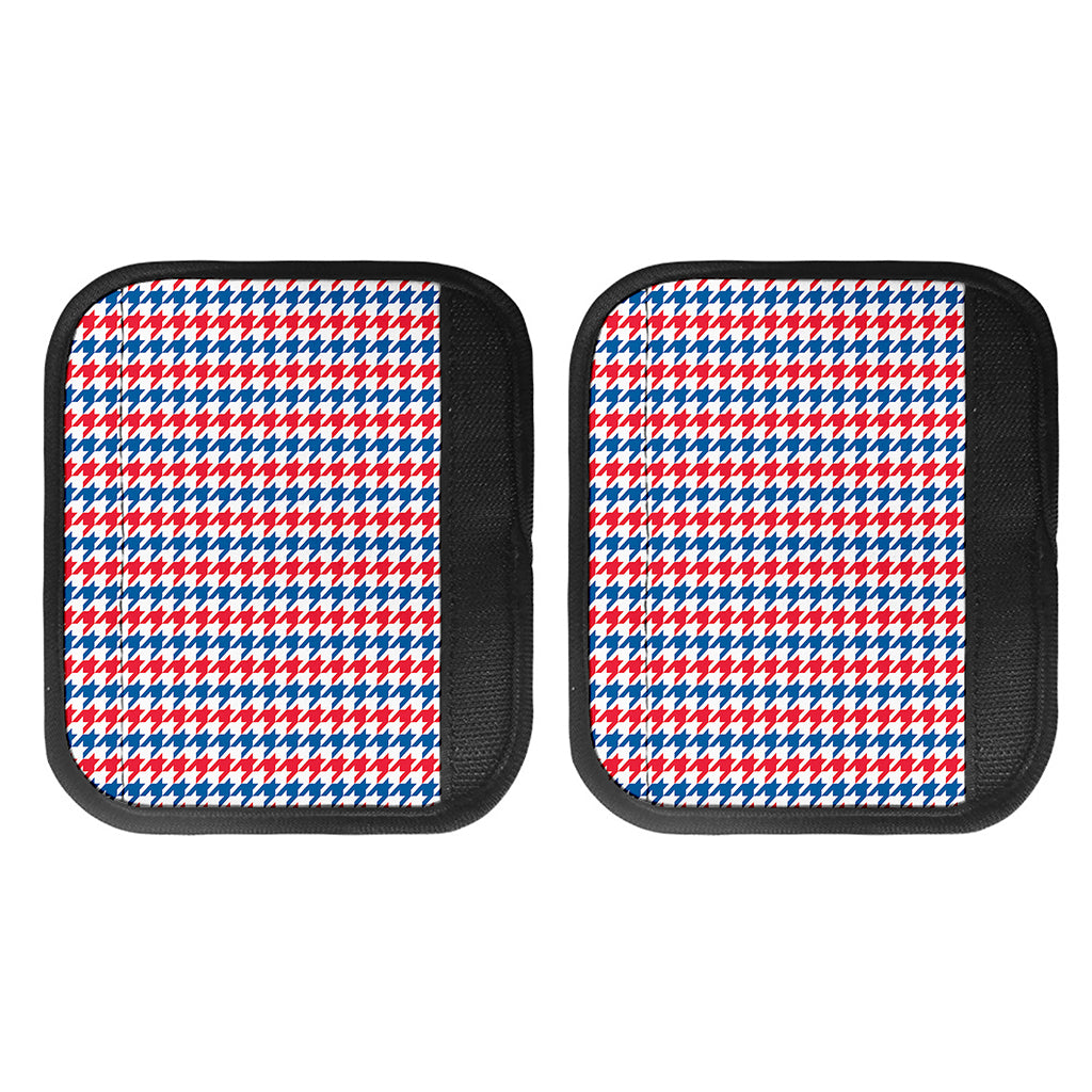 Red Blue And White Houndstooth Print Handle Covers