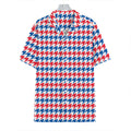 Red Blue And White Houndstooth Print Hawaiian Shirt