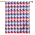 Red Blue And White Houndstooth Print House Flag