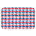Red Blue And White Houndstooth Print Indoor Door Mat
