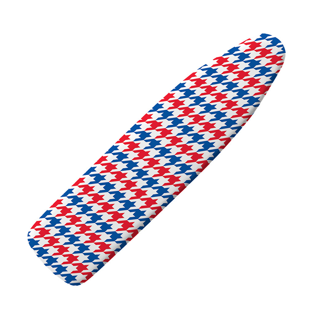 Red Blue And White Houndstooth Print Ironing Board Cover