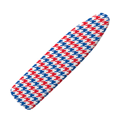 Red Blue And White Houndstooth Print Ironing Board Cover