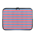 Red Blue And White Houndstooth Print Laptop Sleeve