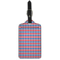 Red Blue And White Houndstooth Print Luggage Tag