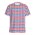 Red Blue And White Houndstooth Print Men's Athletic T-Shirt