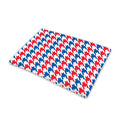 Red Blue And White Houndstooth Print Pet Cooling Mat Cover