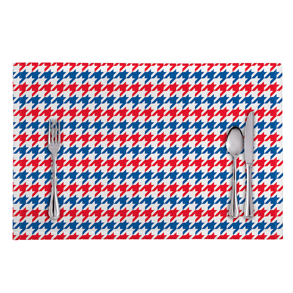 Red Blue And White Houndstooth Print Placemat