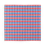 Red Blue And White Houndstooth Print Silk Bandana
