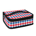 Red Blue And White Houndstooth Print Small Lunch Bag