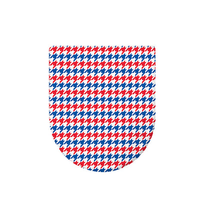 Red Blue And White Houndstooth Print Toilet Lid Cover