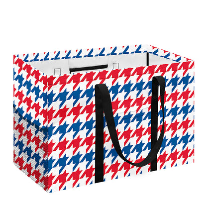 Red Blue And White Houndstooth Print Utility Tote Bag